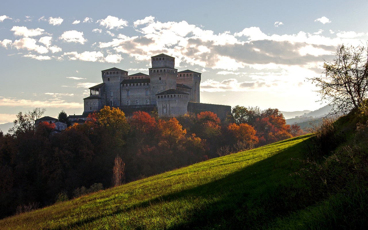Castello medievale in Umbria, location per una cena storica con vista suggestiva.